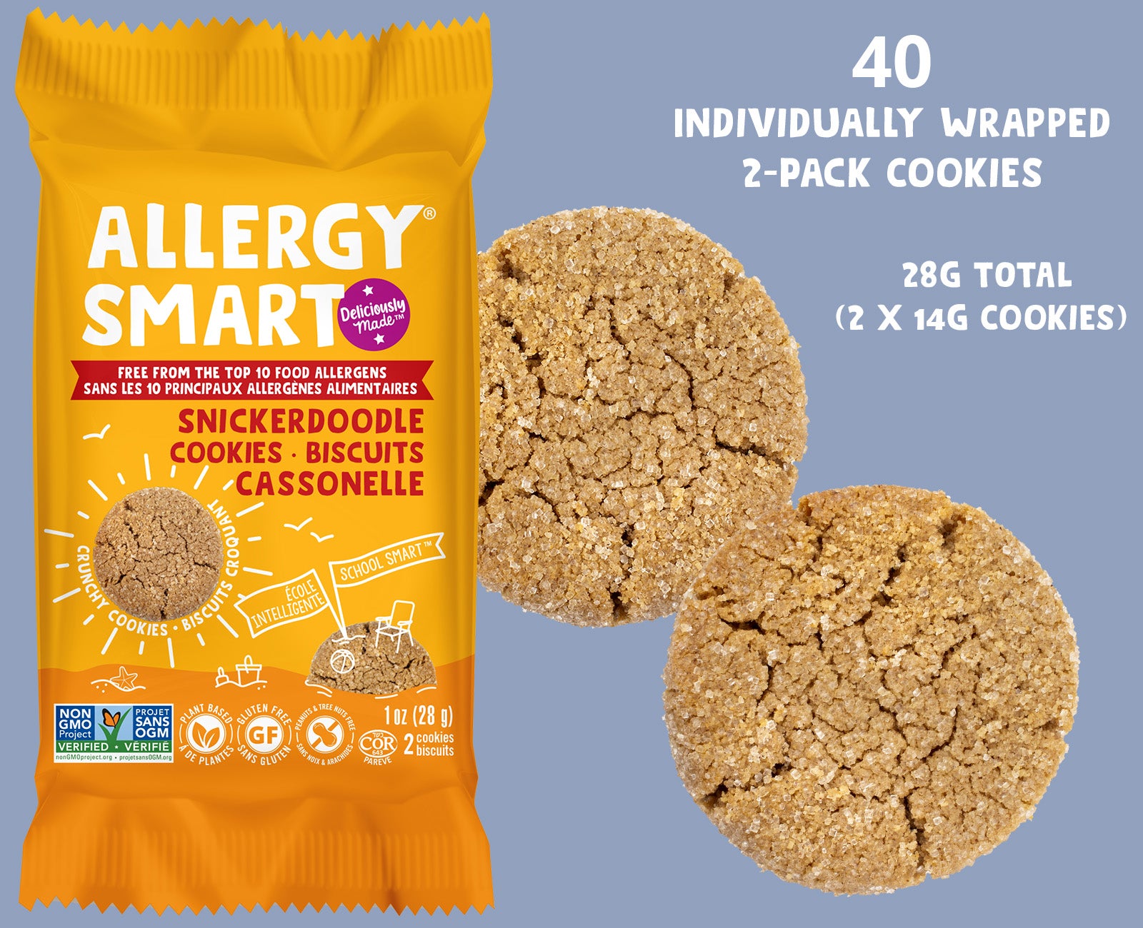 40 x Individually Wrapped Snickerdoodle Cookies (2 packs)