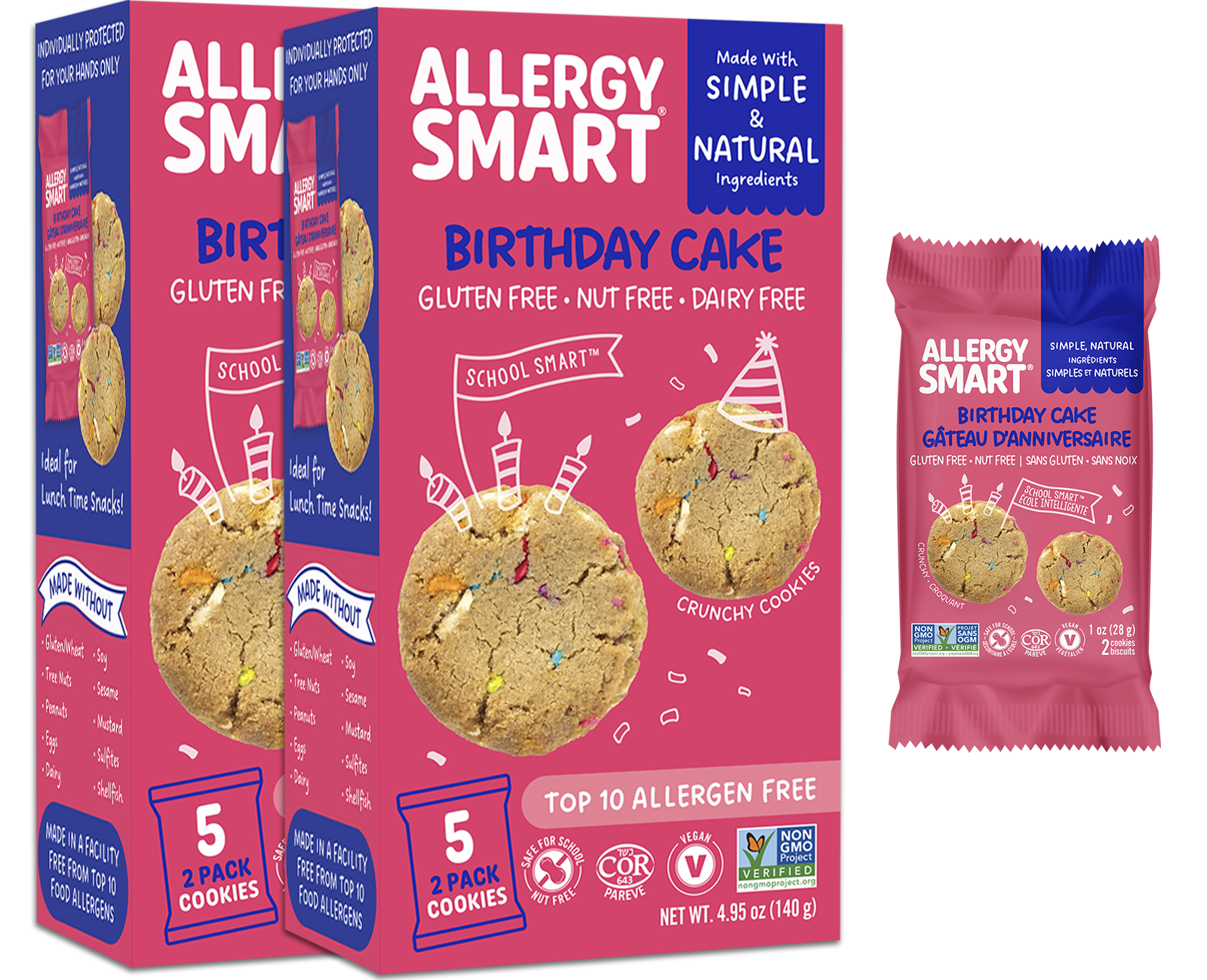 Birthday Cake Cookies | 2 Boxes - AllergySmart - Green Gourmand Foods Inc.