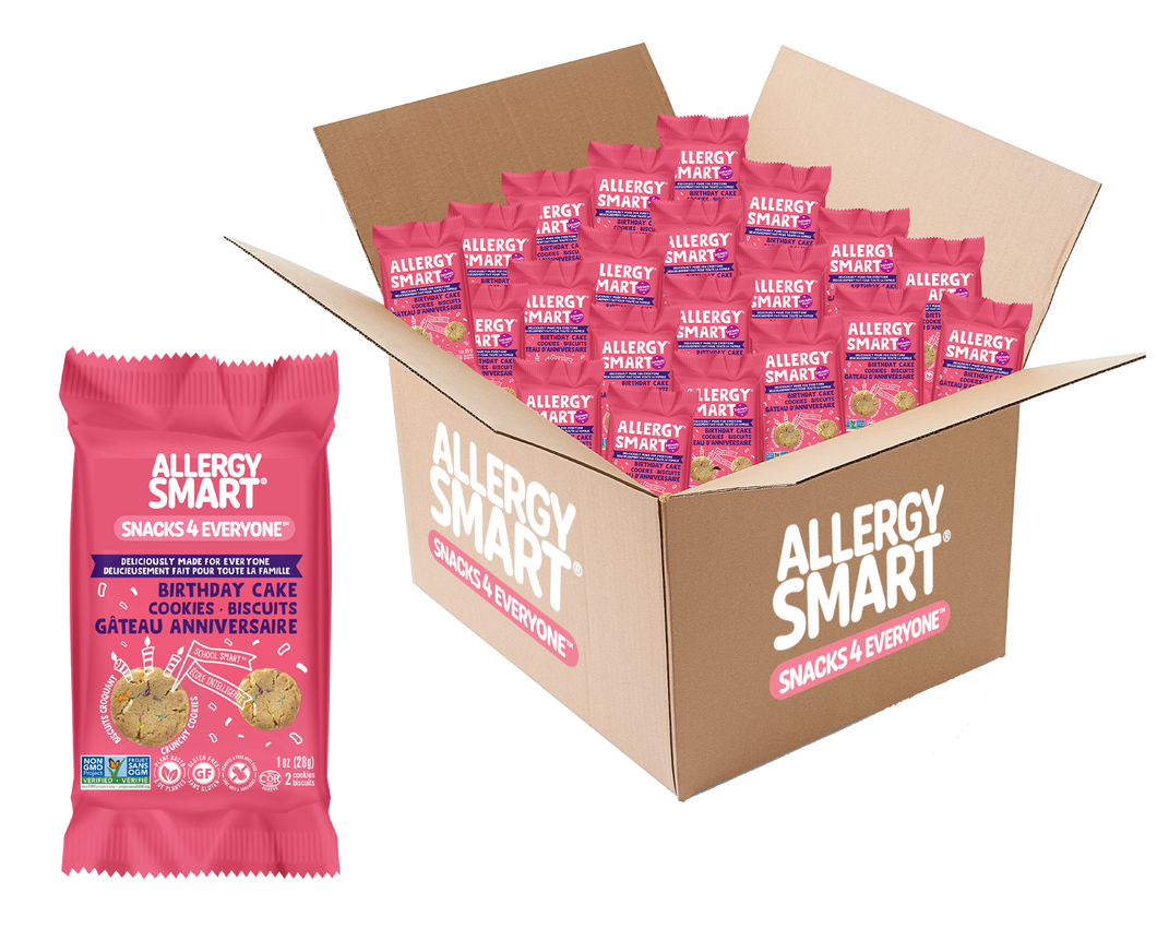 40 Individually Wrapped 2-Pack Cookies | Birthday Cake - AllergySmart - Green Gourmand Foods Inc.