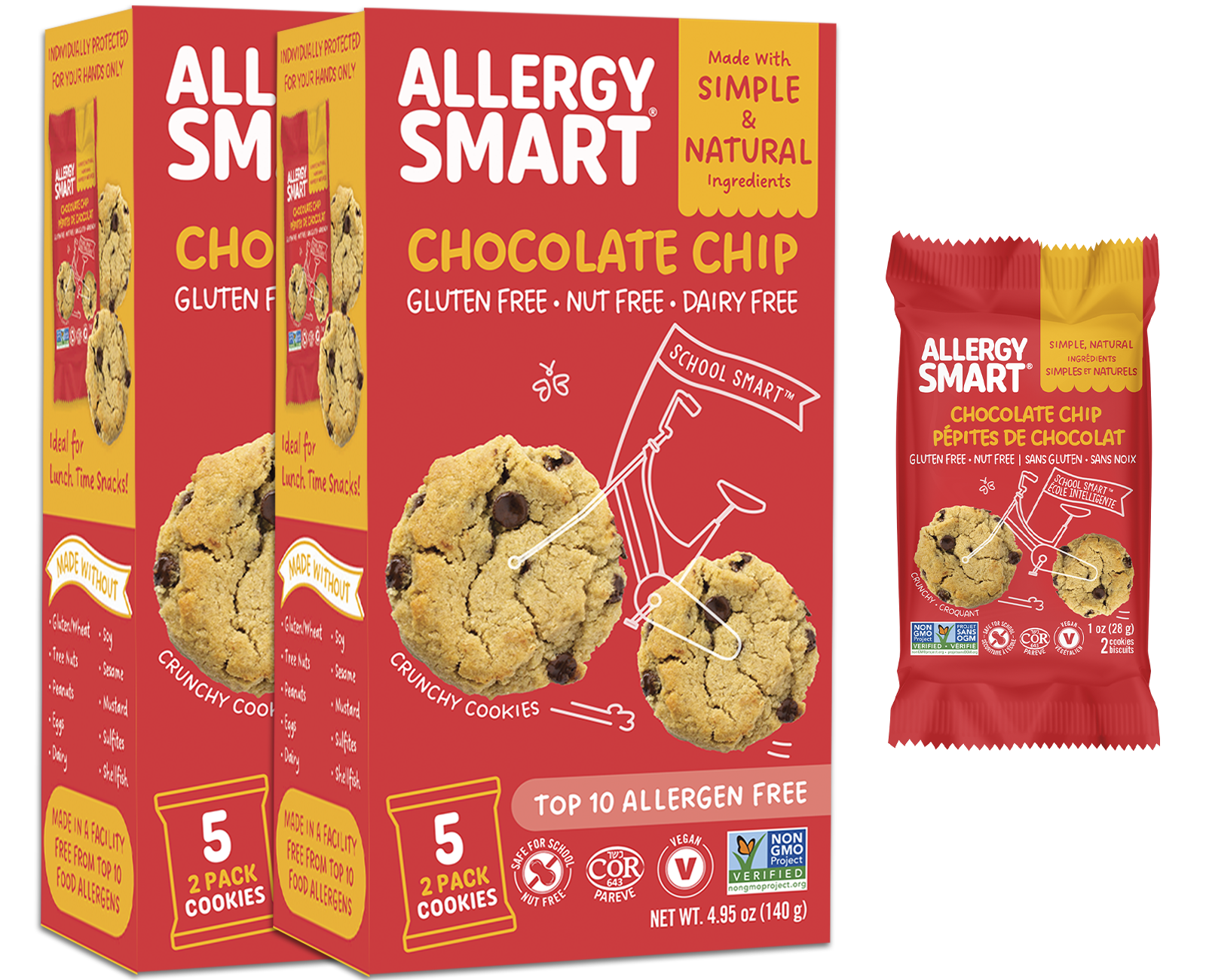 Chocolate Chip Cookies | 2 Boxes - AllergySmart - Green Gourmand Foods Inc.