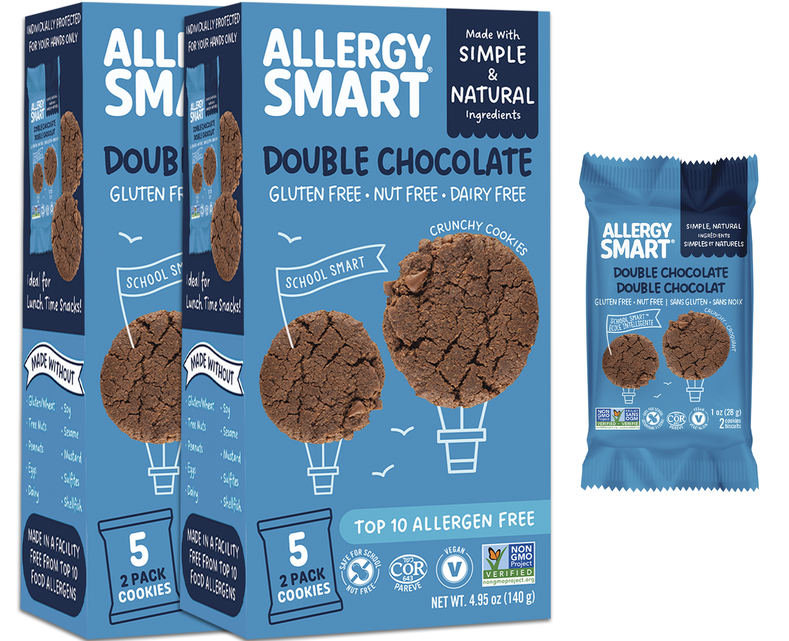 Double Chocolate Cookies | 2 Boxes - AllergySmart - Green Gourmand Foods Inc.