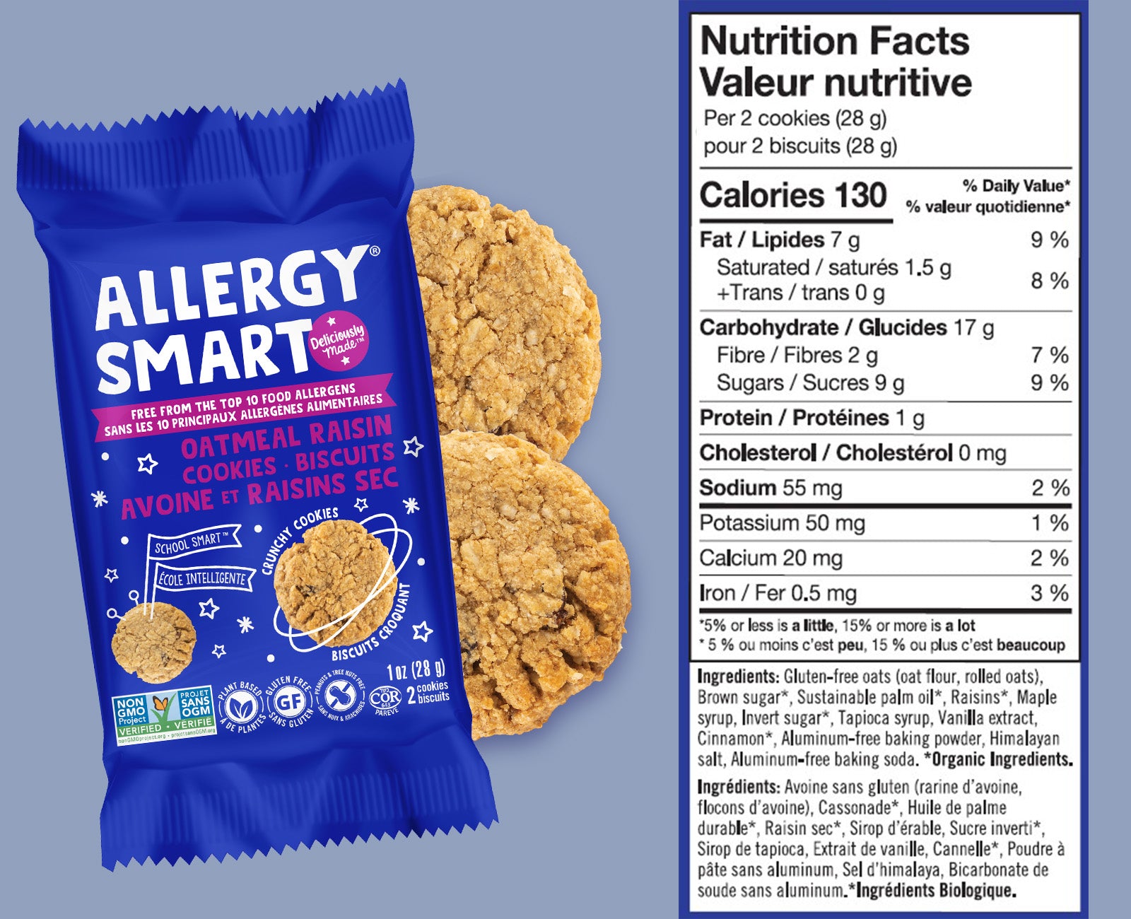 Oatmeal Raisin Cookies | 2 Boxes - AllergySmart - Green Gourmand Foods Inc.