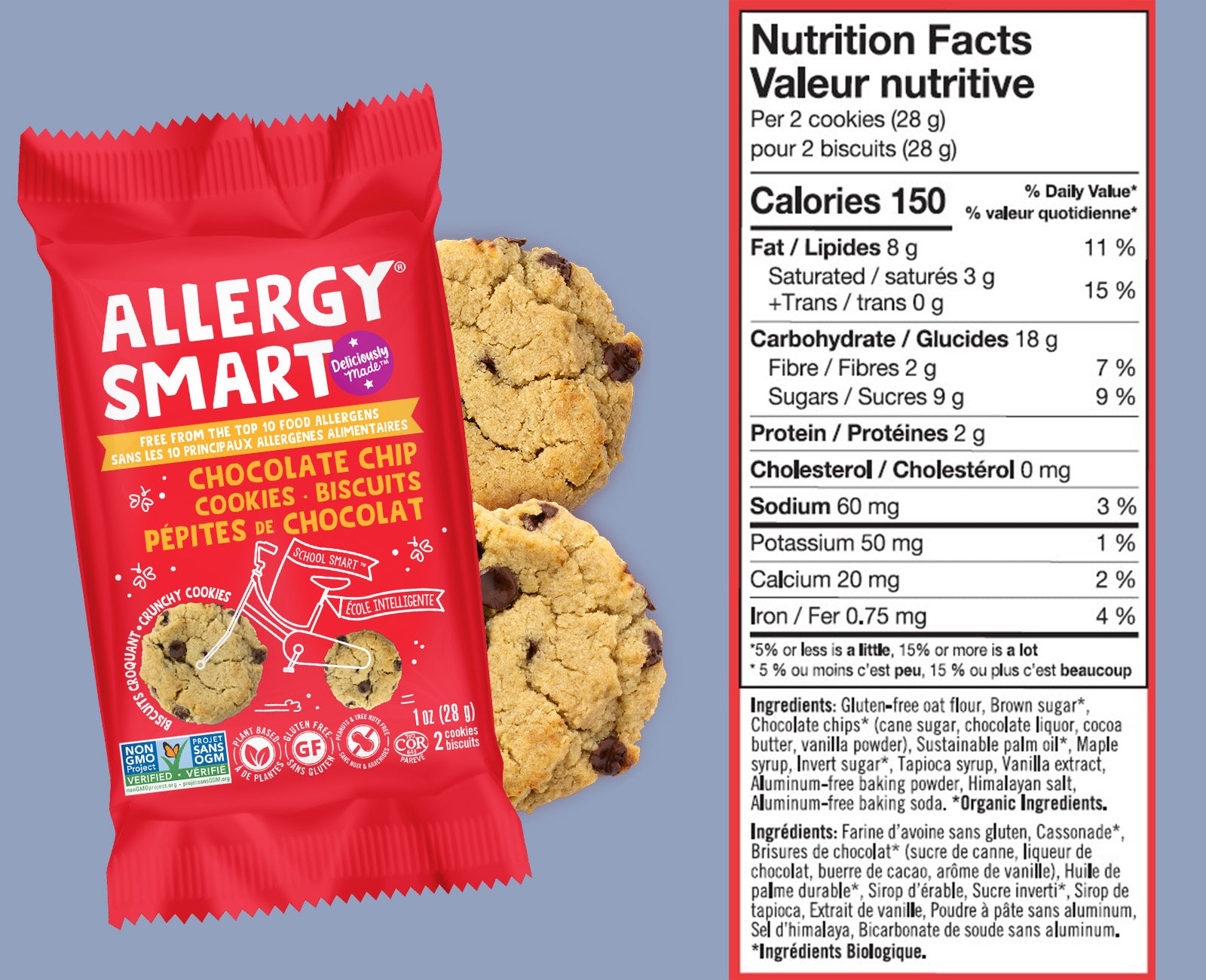 Chocolate Chip Cookies | 2 Boxes - AllergySmart - Green Gourmand Foods Inc.