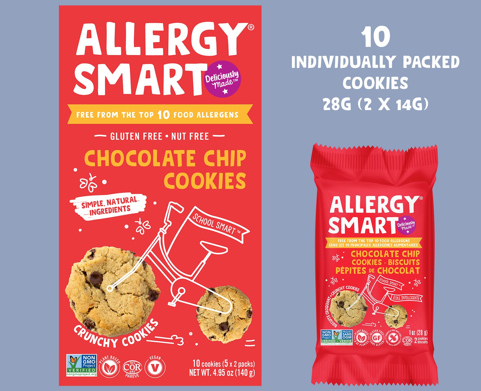 Chocolate Chip Cookies | 2 Boxes - AllergySmart - Green Gourmand Foods Inc.