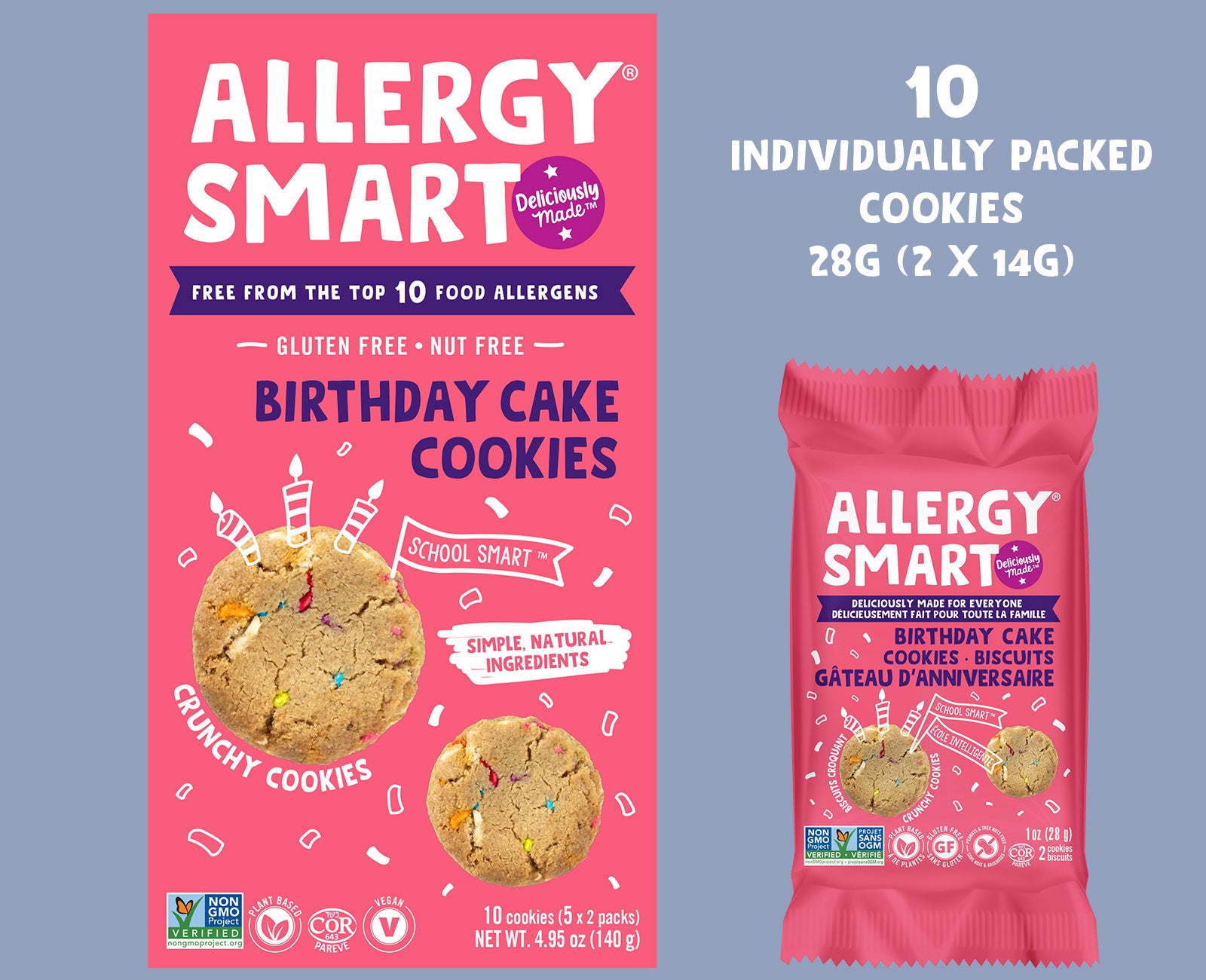 Birthday Cake Cookies | 2 Boxes - AllergySmart - Green Gourmand Foods Inc.